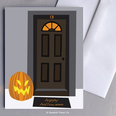 Halloween Front Door Card - seashell-paper-co