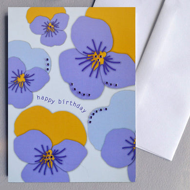 Pansy Birthday Card (Package of 6)