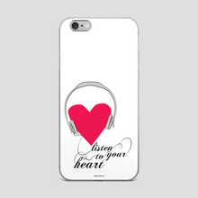 Listen to Your Heart iPhone Case - seashell-paper-co