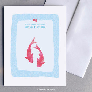 Love Two Fish Card Wholesale (Package of 6) - seashell-paper-co