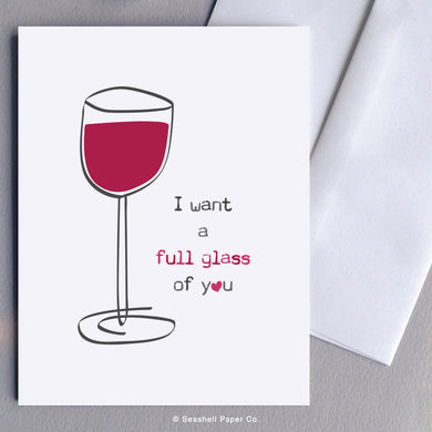 Love Wine Glass Card Wholesale (Package of 6) - seashell-paper-co