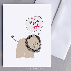 Lion in Love Card - seashell-paper-co