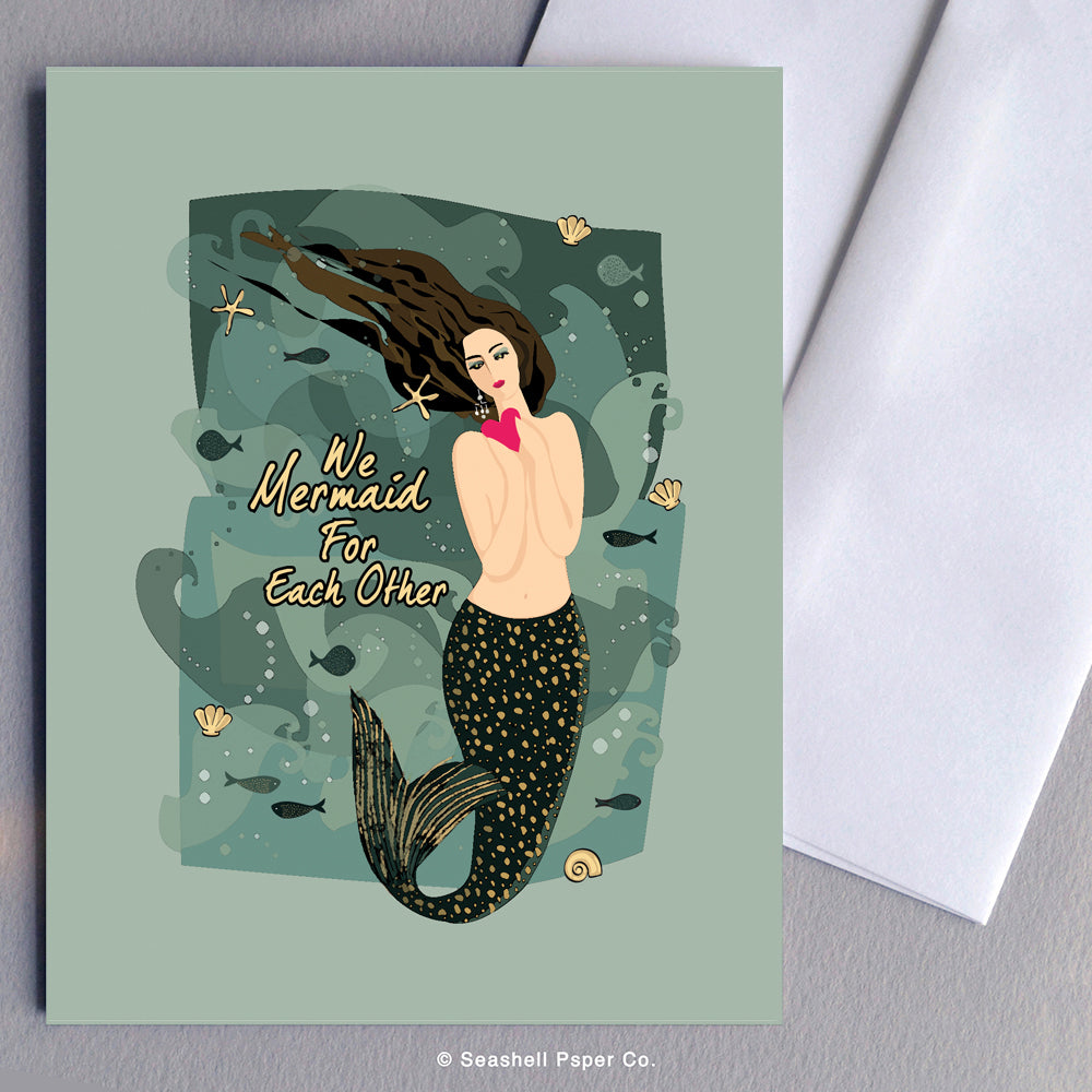 Love Mermaid Card Wholesale (Package of 6) - seashell-paper-co