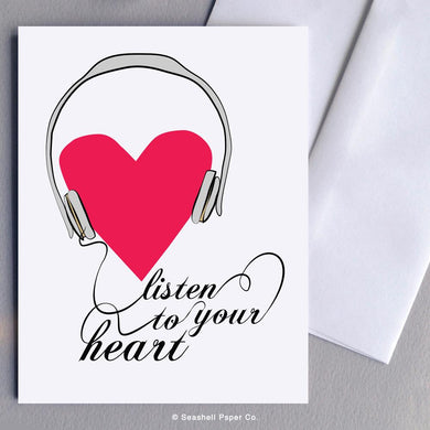 Love Listen To your Heart Card Wholesale (Package of 6) - seashell-paper-co