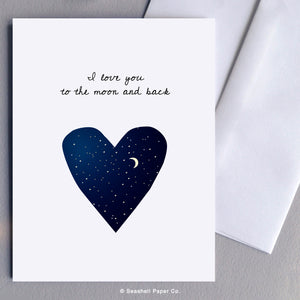 To the Moon and Back Love Card Wholesale (Package of 6) - seashell-paper-co