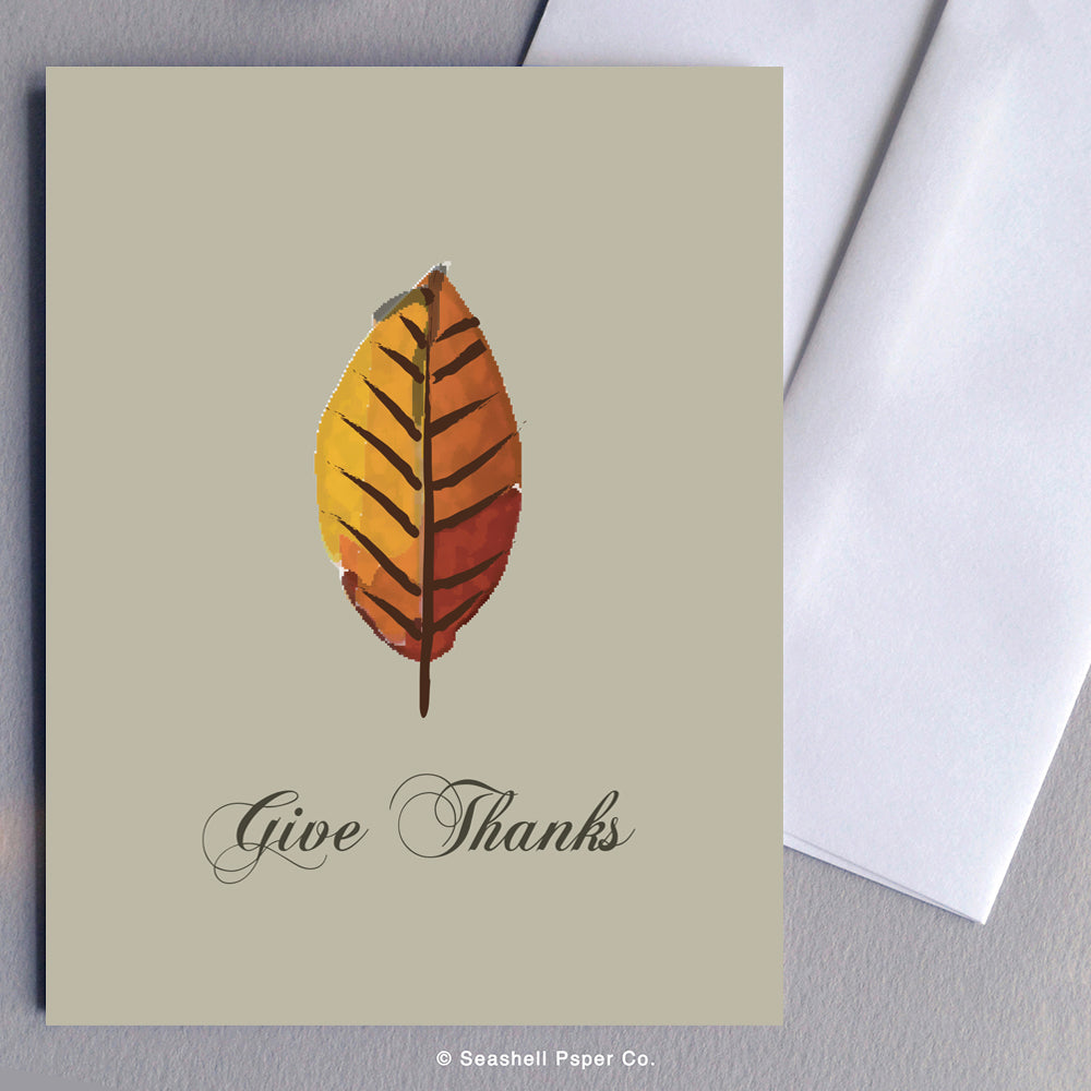 Thanks Giving leaf Card - seashell-paper-co