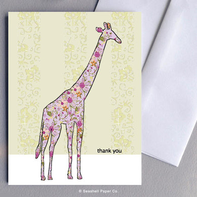 Thank You Giraffe Card Wholesale (Package of 6) - seashell-paper-co