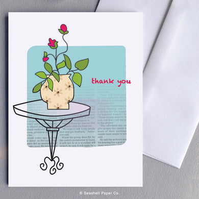 Thank You Flowers Card Wholesale (Package of 6) - seashell-paper-co