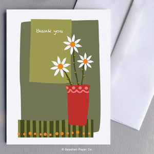 Thank You Vase and Flowers Card Wholesale (Package of 6) - seashell-paper-co
