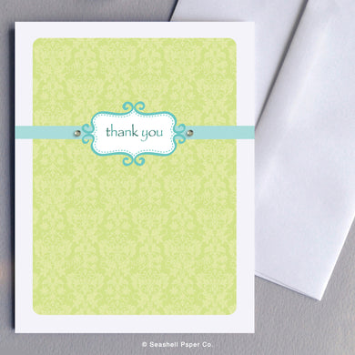 Thank You Flower Pattern Card - seashell-paper-co