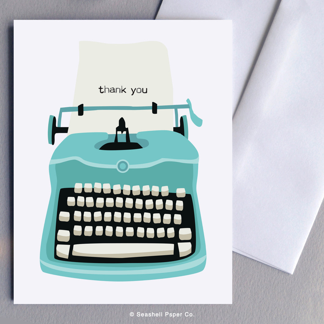 Typewriter Thank You Card - seashell-paper-co