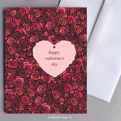 Love Valentine's Day Roses Card Wholesale (Package of 6) - seashell-paper-co