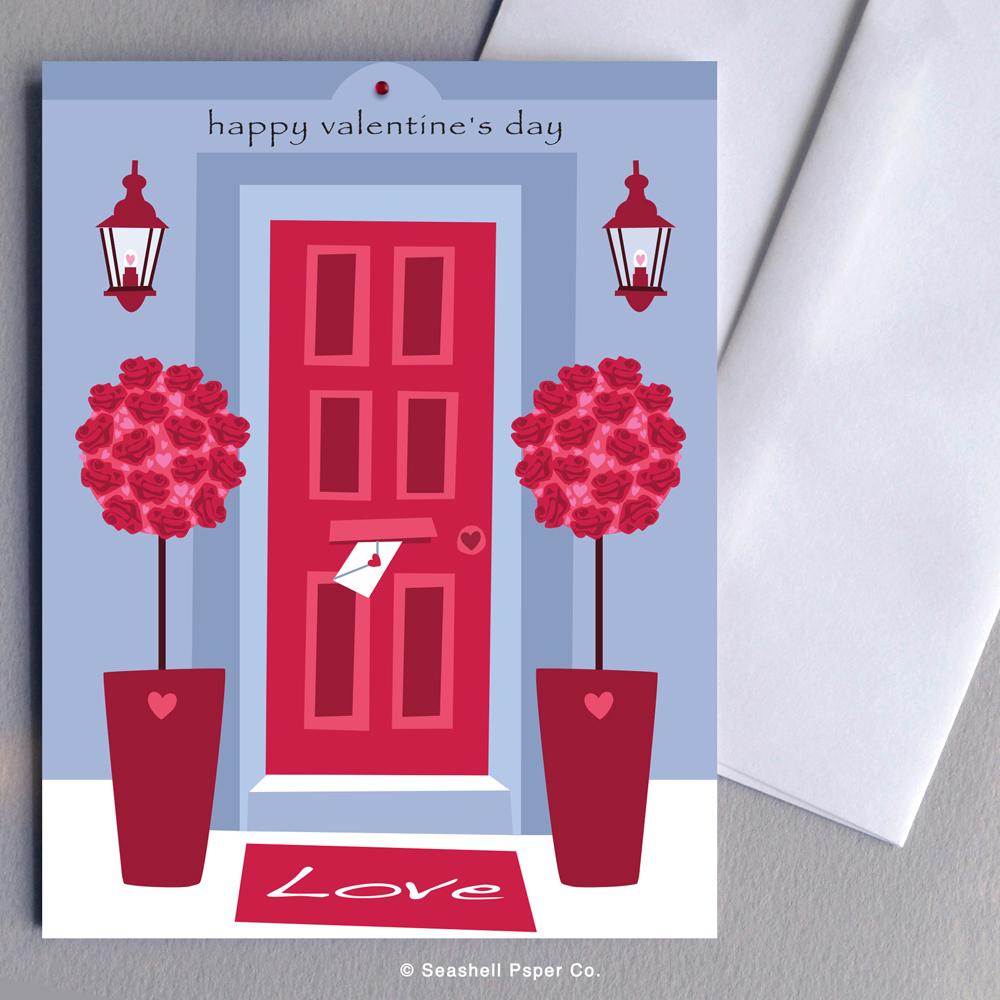 Love Valentine's Day Front Door Card Wholesale (Package of 6) - seashell-paper-co