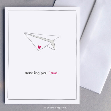 Love Paper Plane Card - seashell-paper-co