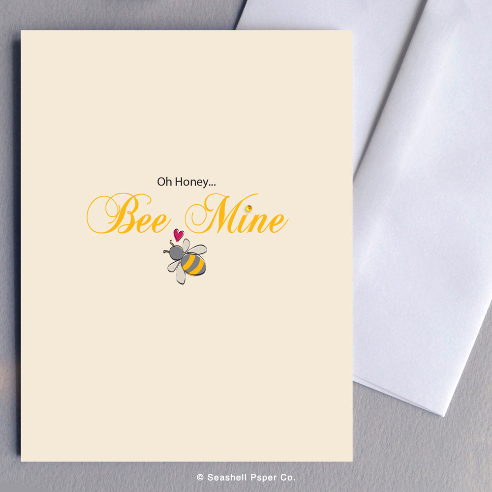 Love Valentine's Day Honey Bee Card - seashell-paper-co