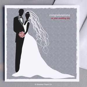 Wedding Bride & Groom Card - seashell-paper-co