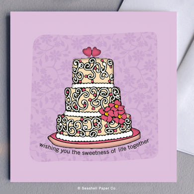 Wedding Cake Card - seashell-paper-co