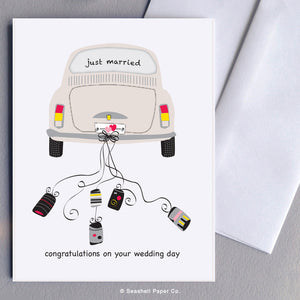 Wedding Vintage Beetle Bug Card - seashell-paper-co