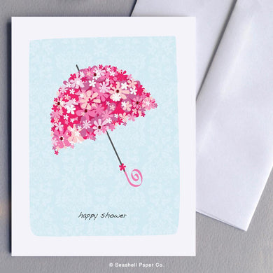 Wedding Bridal Shower Umbrella Card Wholesale (Package of 6) - seashell-paper-co