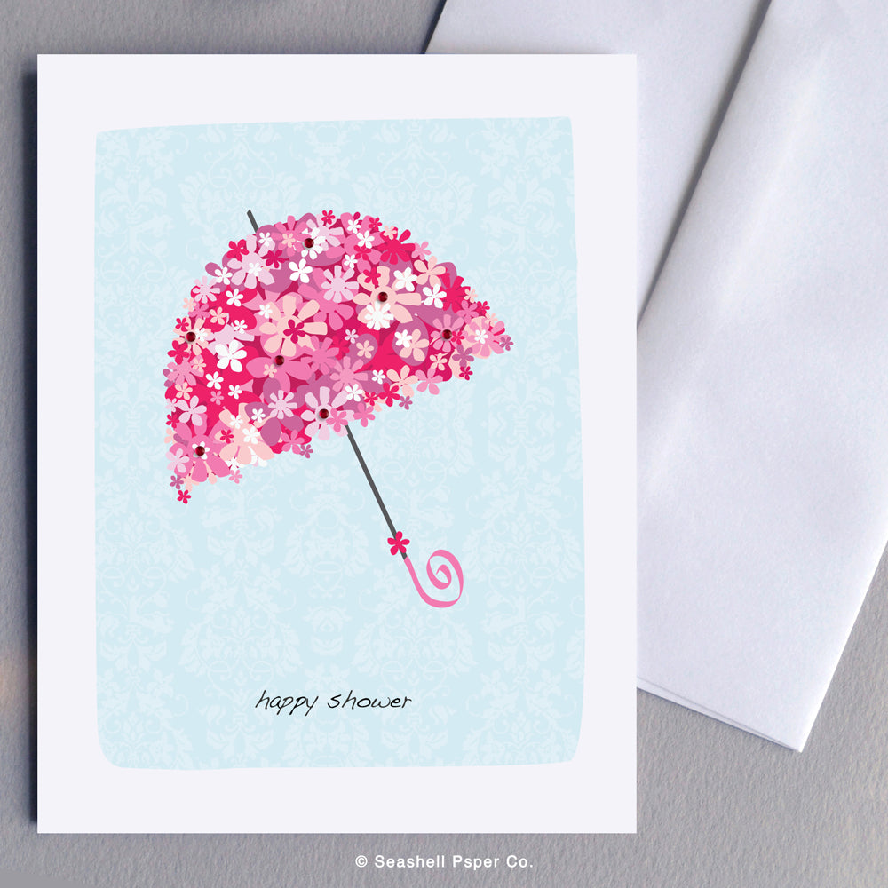 Wedding Bridal Shower Umbrella Card - seashell-paper-co