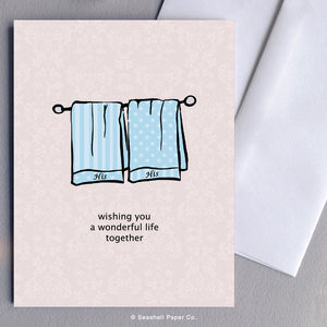 His & His Towels Card - seashell-paper-co